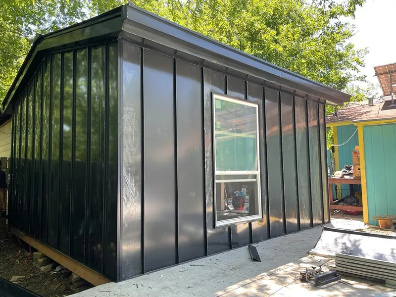 Black standing seam metal wall panels for Metal Roof Installation in Aiken